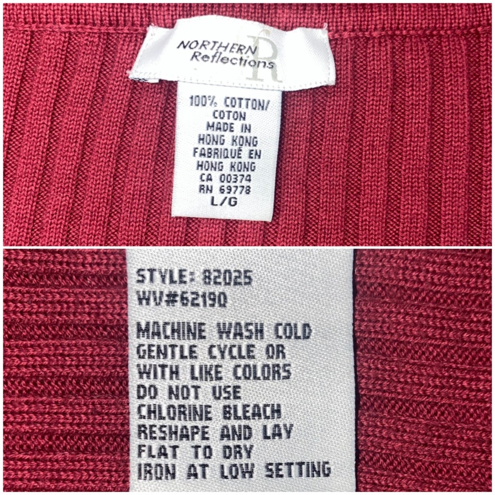 Vintage Wine Red Turtleneck 100% Cotton - Picture 6 of 6